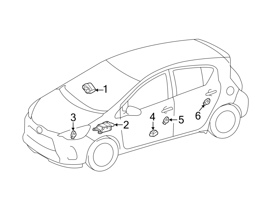 Diagram RESTRAINT SYSTEMS. AIR BAG COMPONENTS. for your 2021 Toyota Camry  Hybrid XLE Sedan 