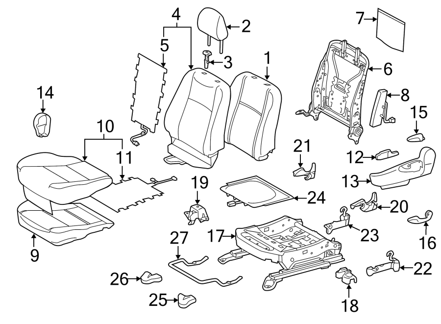 Toyota Prius c Seat Track (Front). W/SEPARATE HEADREST - 7162052191 ...