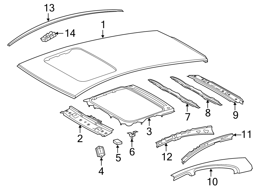 Diagram EXTERIOR TRIM. ROOF & COMPONENTS. for your 2019 Toyota Tacoma   