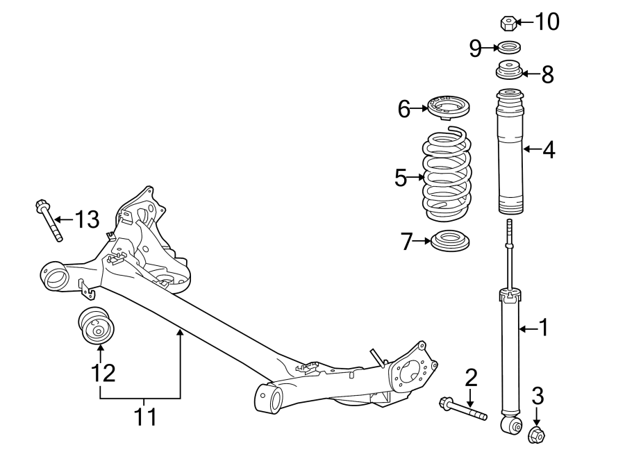 Diagram REAR SUSPENSION. SUSPENSION COMPONENTS. for your 2013 Toyota Matrix   