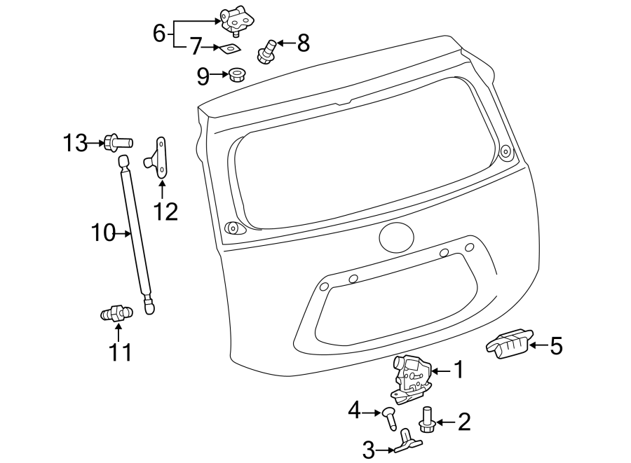 Diagram LIFT GATE. LOCK & HARDWARE. for your 2023 Toyota 4Runner   