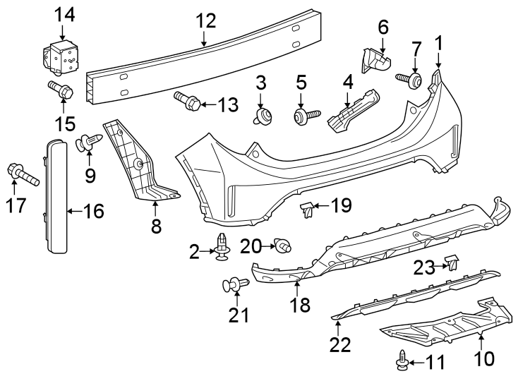 Diagram REAR BUMPER. BUMPER & COMPONENTS. for your 2024 Toyota Prius Prime   