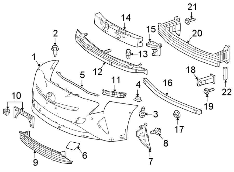 Diagram FRONT BUMPER & GRILLE. BUMPER & COMPONENTS. for your Toyota Prius Prime  