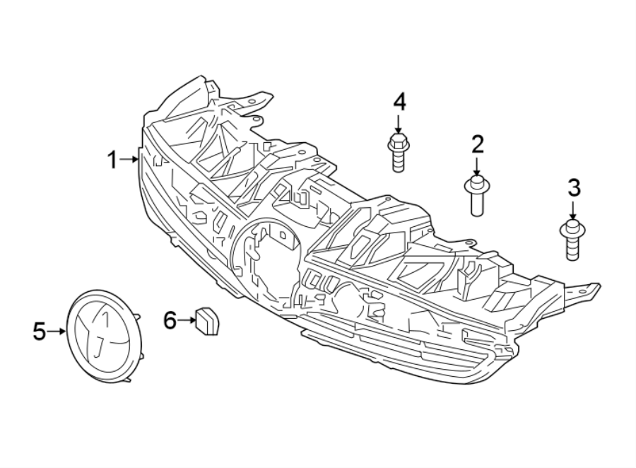 Diagram FRONT BUMPER & GRILLE. GRILLE & COMPONENTS. for your 2019 Toyota Prius Prime   