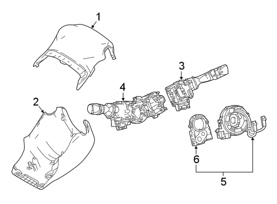 Diagram STEERING COLUMN. SHROUD. SWITCHES & LEVERS. for your Toyota Prius Prime  