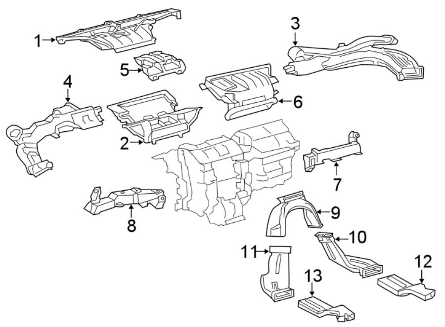 Diagram INSTRUMENT PANEL. DUCTS. for your 2002 Toyota Highlander   