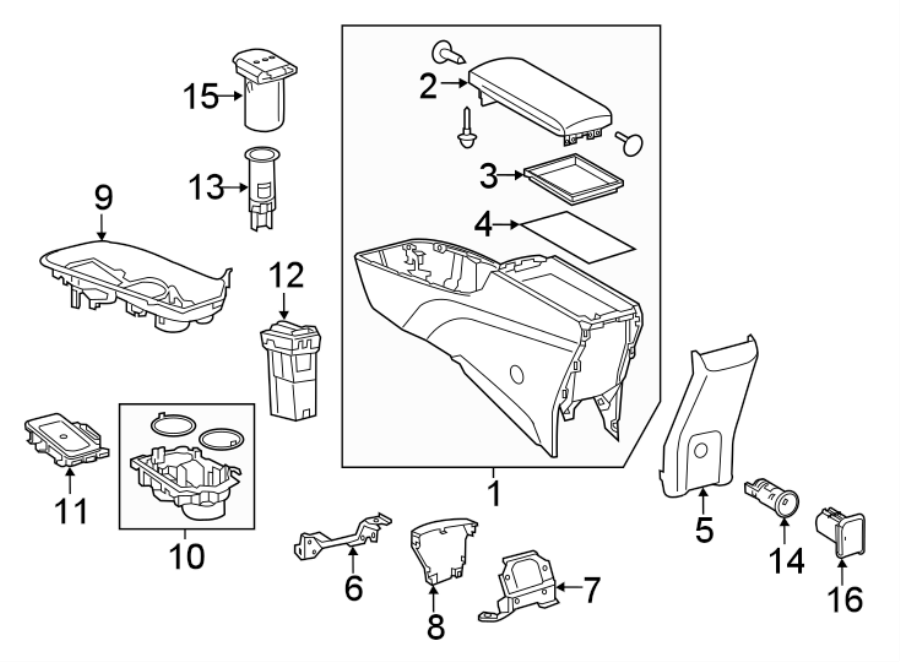 Diagram CONSOLE. for your 2020 Toyota Prius   