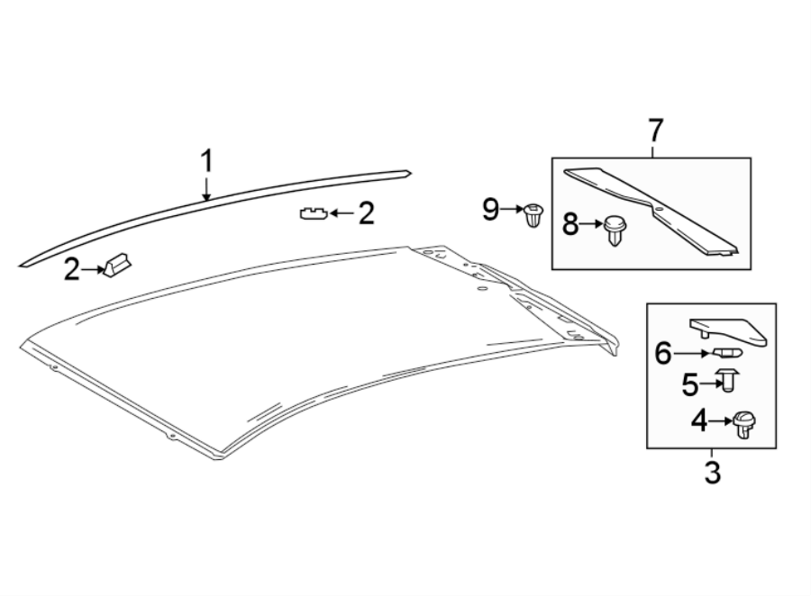 Diagram EXTERIOR TRIM. for your 2021 Toyota Prius Prime   