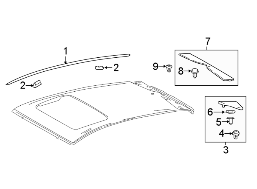 Diagram EXTERIOR TRIM. for your 2021 Toyota Prius Prime   