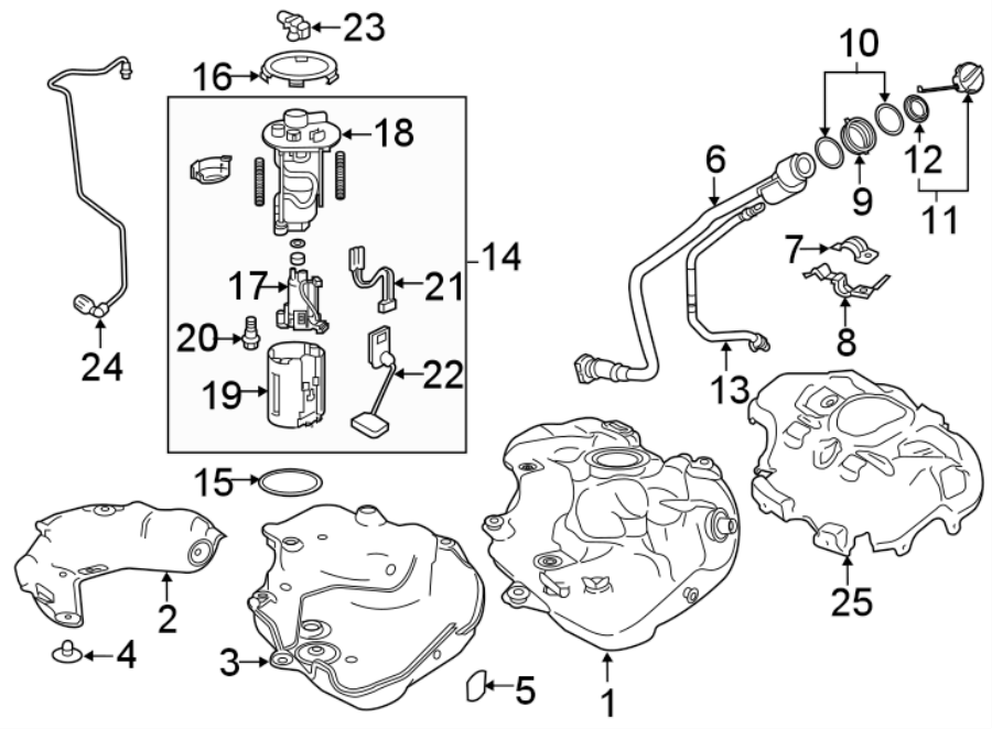 Diagram FUEL SYSTEM COMPONENTS. for your Toyota