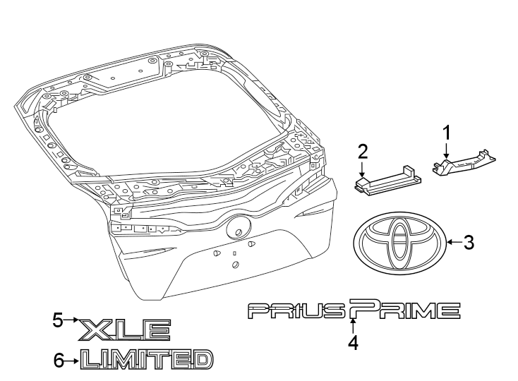 Diagram LIFT GATE. EXTERIOR TRIM. for your Toyota Solara  