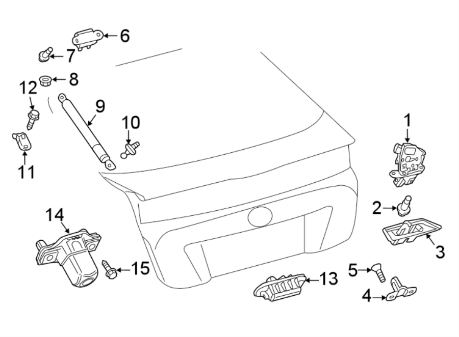 Diagram LIFT GATE. LOCK & HARDWARE. for your 2000 Toyota Avalon   