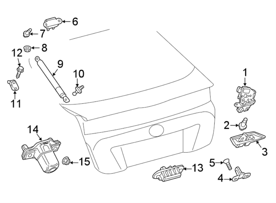 Diagram LIFT GATE. LOCK & HARDWARE. for your Toyota Avalon  