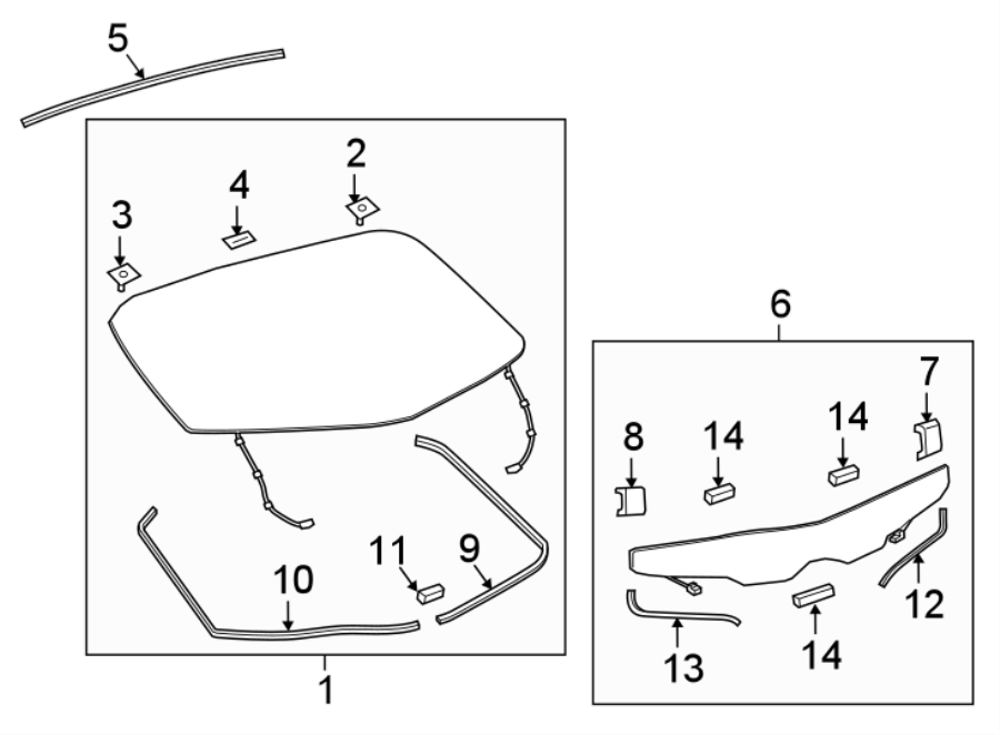 Diagram LIFT GATE. for your 2020 Toyota Camry  L Sedan 