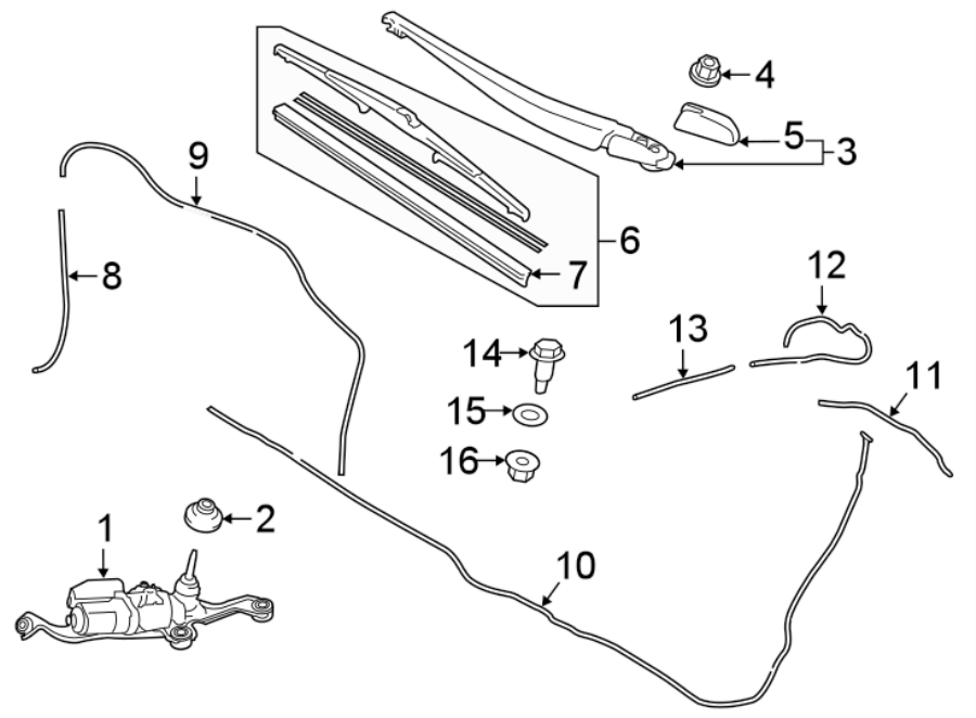 Diagram LIFT GATE. WIPER & WASHER COMPONENTS. for your 2005 Toyota Tundra  Base Standard Cab Pickup Fleetside 