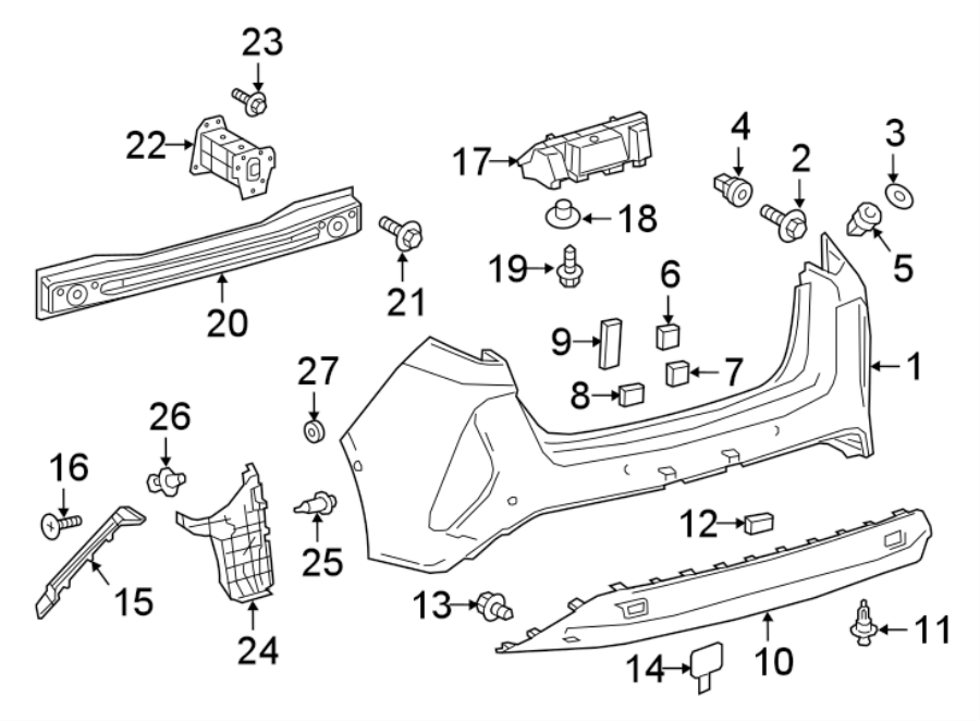 Diagram REAR BUMPER. BUMPER & COMPONENTS. for your 2018 Toyota Prius Prime   