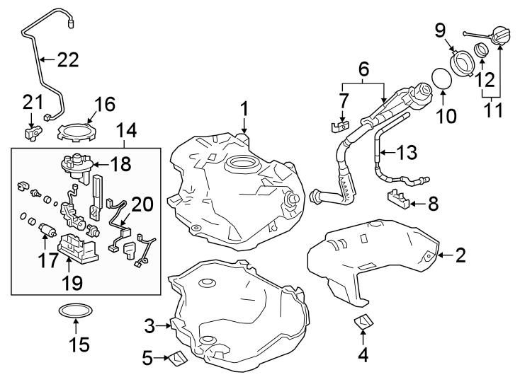 Diagram Fuel system components. for your Toyota