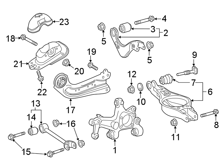 Diagram REAR SUSPENSION. SUSPENSION COMPONENTS. for your 2005 Toyota Matrix 1.8L M/T AWD XR Wagon 