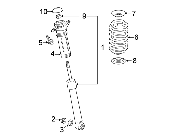 Diagram REAR SUSPENSION. SHOCKS & COMPONENTS. for your 2005 Toyota Avalon  XL Sedan 