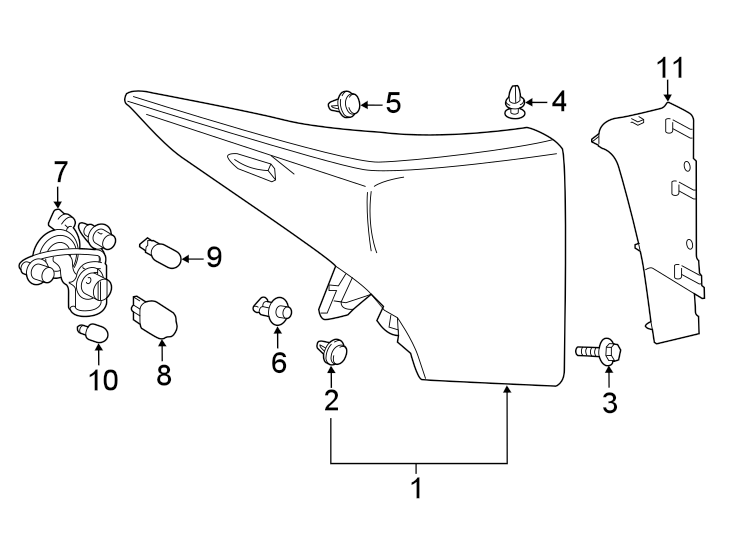 Diagram REAR LAMPS. COMBINATION LAMPS. for your 2024 Toyota RAV4 PRIME  SE Sport Utility 