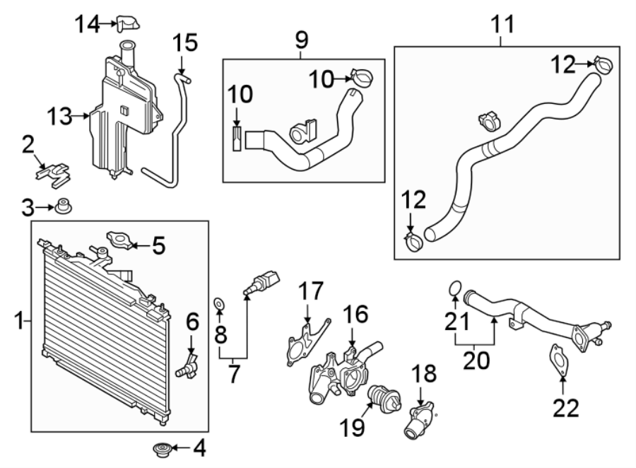 Diagram RADIATOR & COMPONENTS. for your 2007 Toyota Tundra  SR5 Extended Cab Pickup Fleetside 