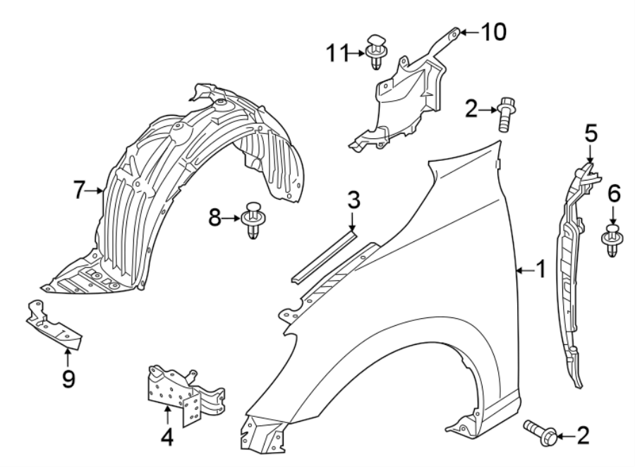 Diagram Fender & components. for your Toyota Yaris iA  