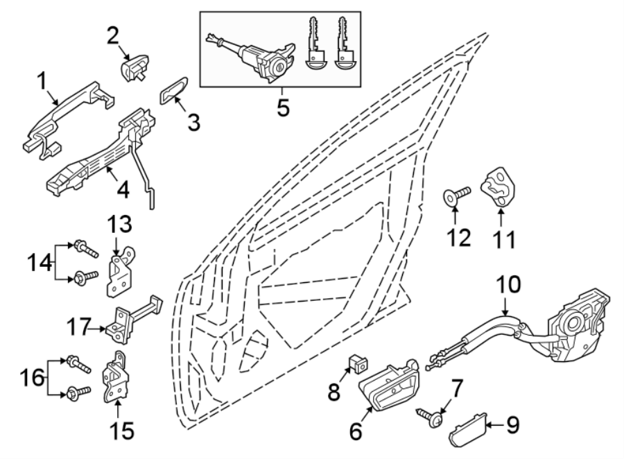 Diagram FRONT DOOR. LOCK & HARDWARE. for your 2012 Toyota Tacoma   