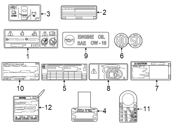 Diagram Information labels. for your 1998 Toyota Camry  CE Sedan 