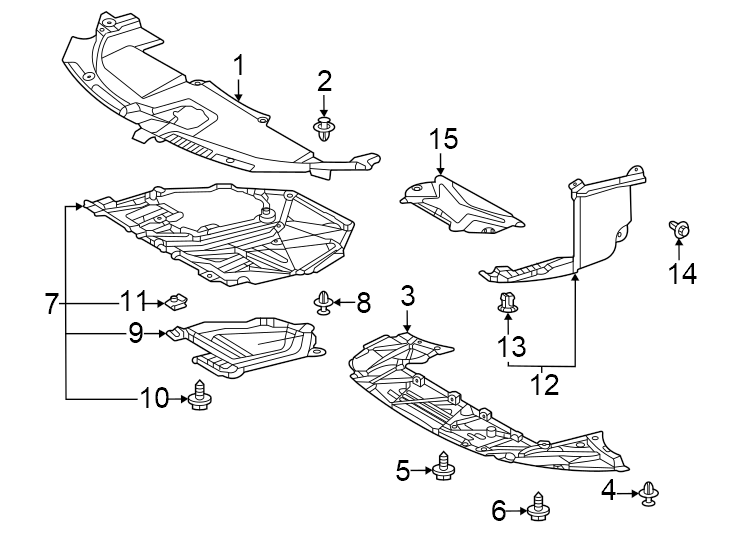 Diagram Radiator support. Splash shields. for your 2011 Toyota Highlander 3.5L V6 A/T AWD Limited Sport Utility 