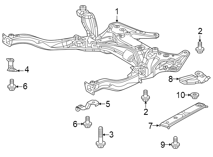 Diagram Front suspension. Suspension mounting. for your 2008 Toyota Highlander   