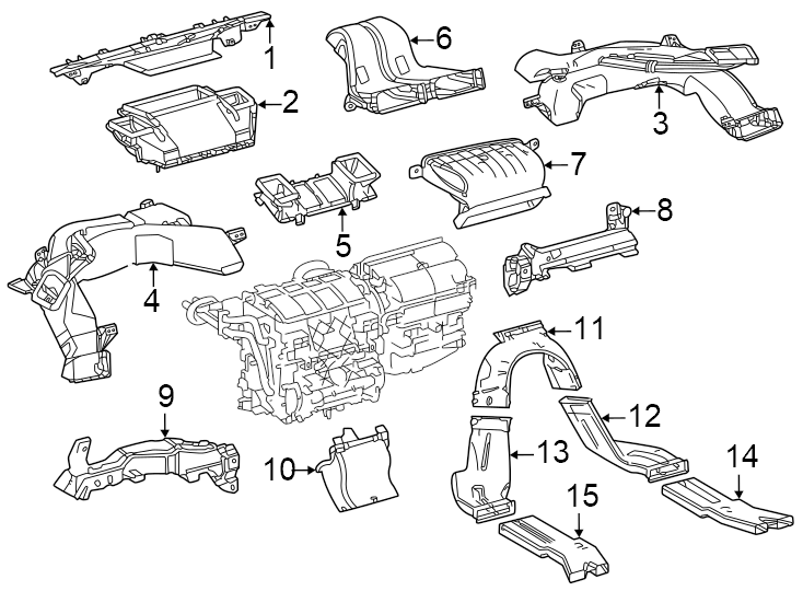 Diagram Instrument panel. Ducts. for your 2002 Toyota Highlander   