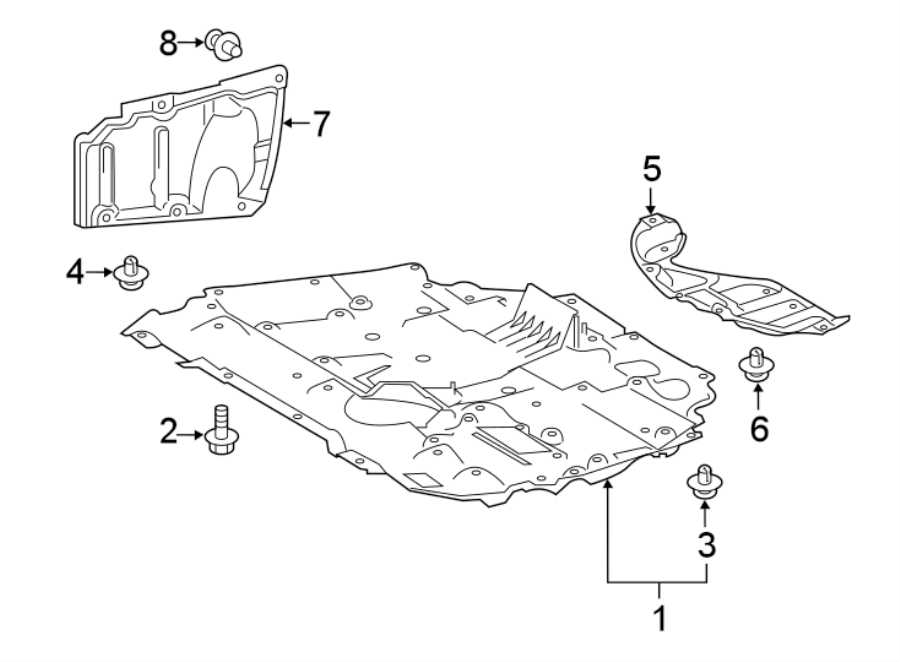 Diagram RADIATOR SUPPORT. SPLASH SHIELDS. for your 2017 Toyota Tundra 4.6L V8 A/T RWD SR Extended Cab Pickup Fleetside 