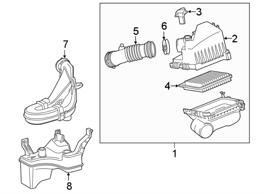 Diagram ENGINE / TRANSAXLE. AIR INTAKE. for your Toyota Tacoma  