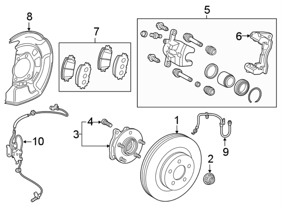 Diagram FRONT SUSPENSION. BRAKE COMPONENTS. for your 2021 Toyota RAV4  XLE Premium Sport Utility 