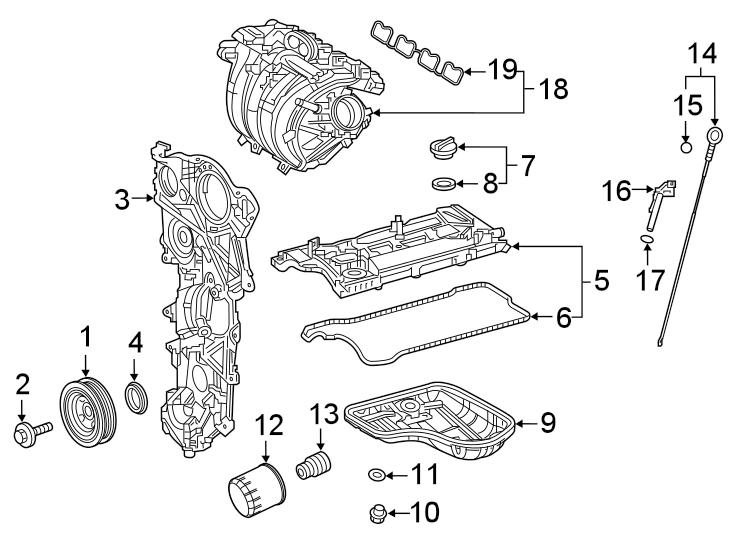 Diagram ENGINE / TRANSAXLE. ENGINE PARTS. for your Toyota