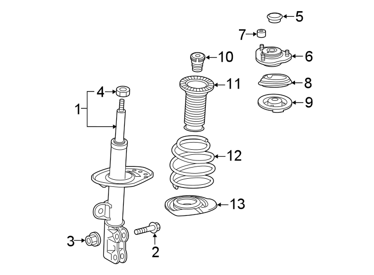 Diagram FRONT SUSPENSION. STRUTS & COMPONENTS. for your 2020 Toyota Prius Prime   