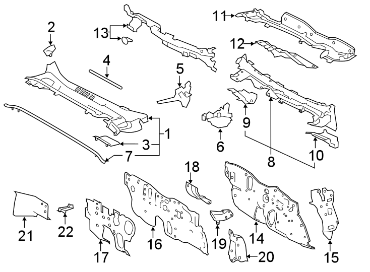 Diagram COWL. for your Toyota Corolla  