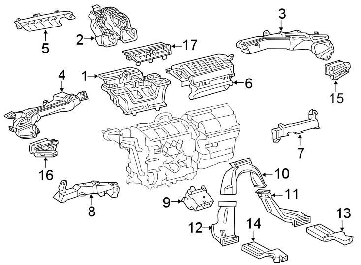 Diagram INSTRUMENT PANEL. DUCTS. for your 2002 Toyota Highlander   