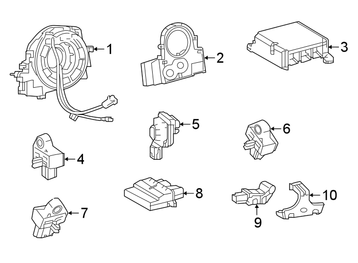 Diagram RESTRAINT SYSTEMS. AIR BAG COMPONENTS. for your 2018 Toyota Prius Prime  Plus Hatchback 