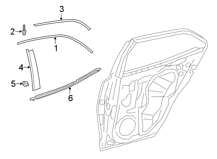 Diagram REAR DOOR. EXTERIOR TRIM. for your 2005 Toyota Sequoia   