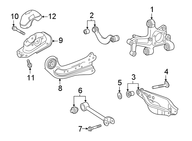 Diagram REAR SUSPENSION. SUSPENSION COMPONENTS. for your 2018 Toyota Highlander   