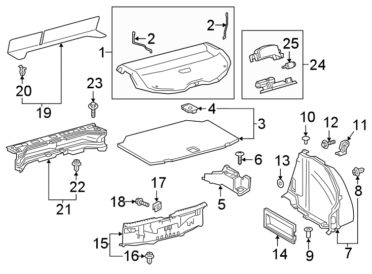 Diagram REAR BODY & FLOOR. INTERIOR TRIM. for your 2002 Toyota Camry  SE SEDAN 