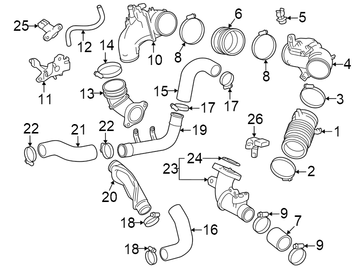 Diagram Engine / transaxle. Air intake. for your 2017 Toyota Prius v  Five Wagon 