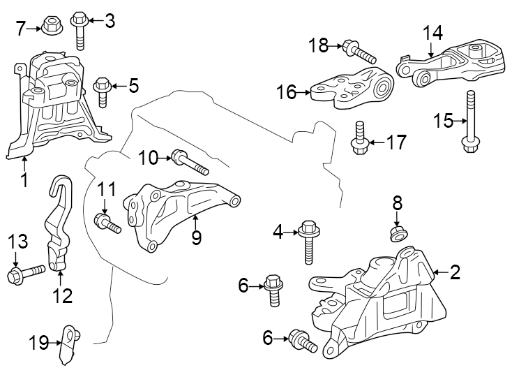 Diagram Engine / transaxle. Engine & TRANS mounting. for your Toyota Highlander  