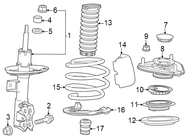 Diagram Front suspension. Struts & components. for your Toyota