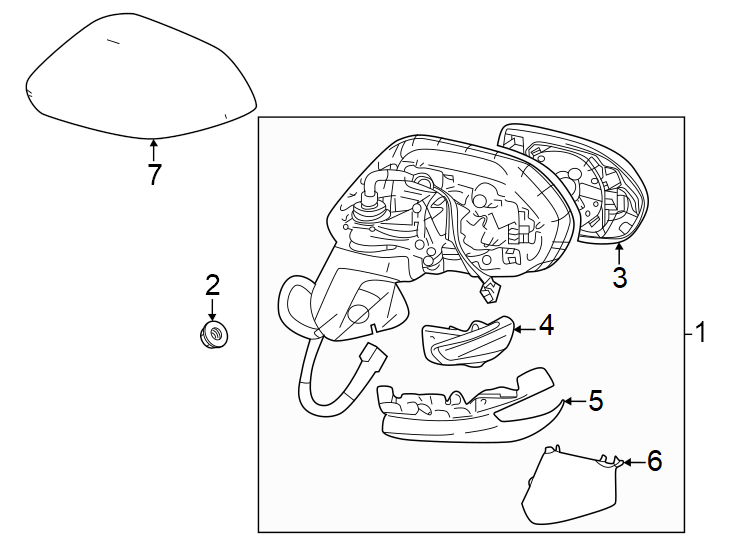 Diagram Front door. Outside mirrors. for your 2015 Toyota Prius v   