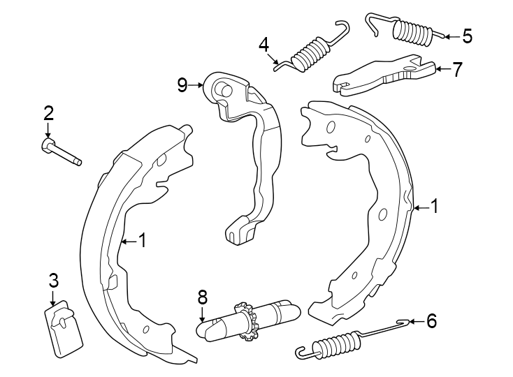 Diagram Rear suspension. Brake components. for your 2021 Toyota RAV4  XLE Premium Sport Utility 