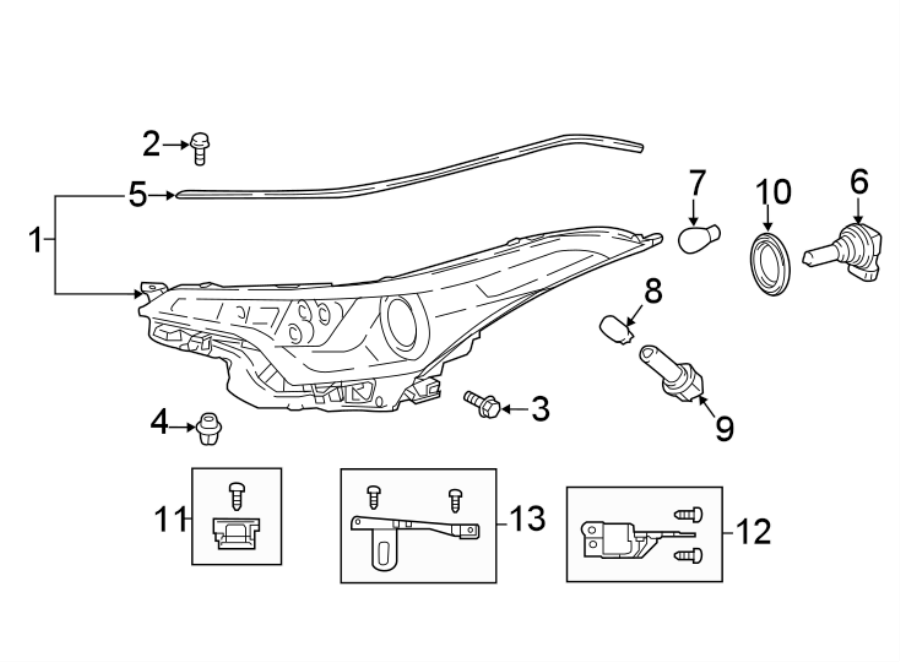 Diagram FRONT LAMPS. HEADLAMP COMPONENTS. for your 1985 Toyota 4Runner   