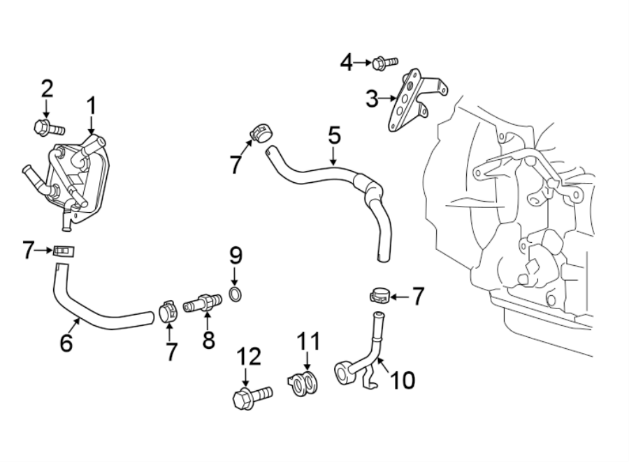 Diagram TRANS OIL COOLER. for your 2012 Toyota Tundra  Base Standard Cab Pickup Fleetside 