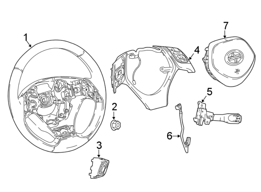 Diagram STEERING WHEEL & TRIM. for your 1986 Toyota 4Runner   